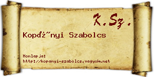 Kopányi Szabolcs névjegykártya