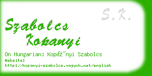 szabolcs kopanyi business card